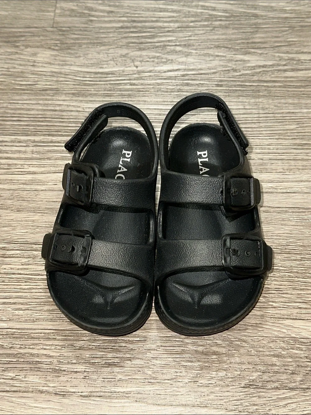 The Children's Place Black Adjustable Double-Buckle Sandals